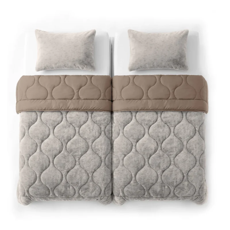 Zelesta Special Teddy Faux Fur Bettdecke - Mondgrau