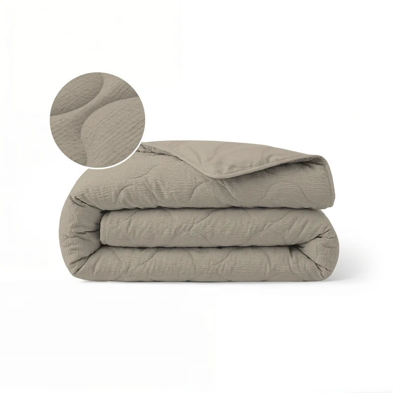 Zelesta Special Seersucker Sommerbettdecke - Warm Grau