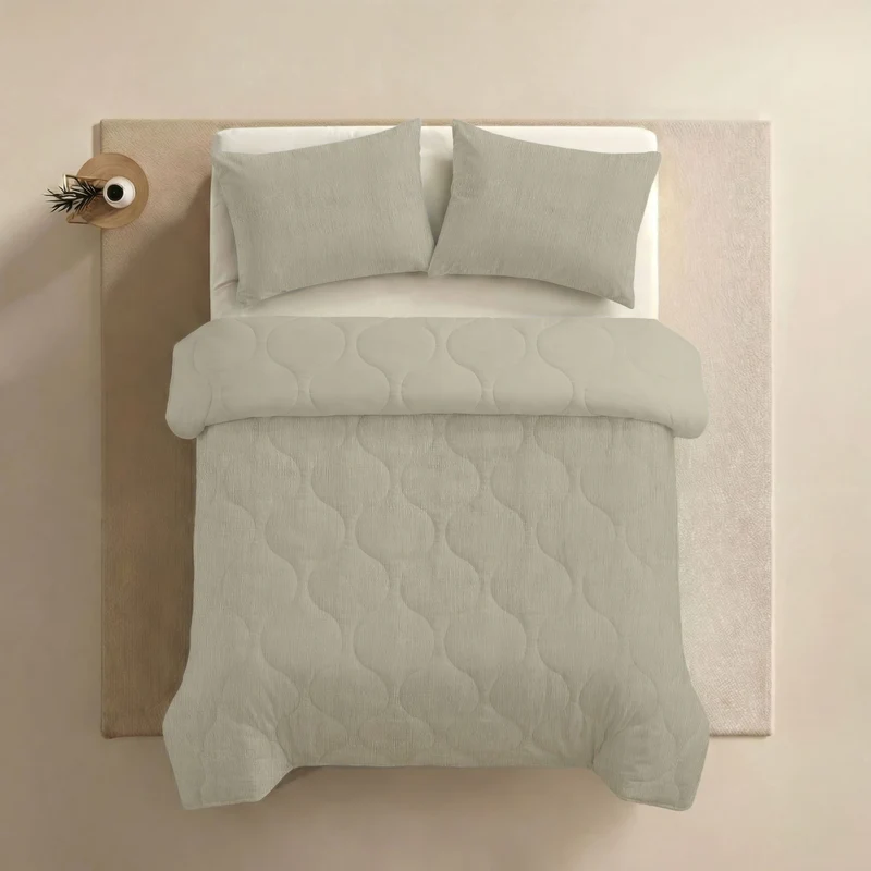 Zelesta Special Seersucker Sommerbettdecke - Mandelmilch Beige