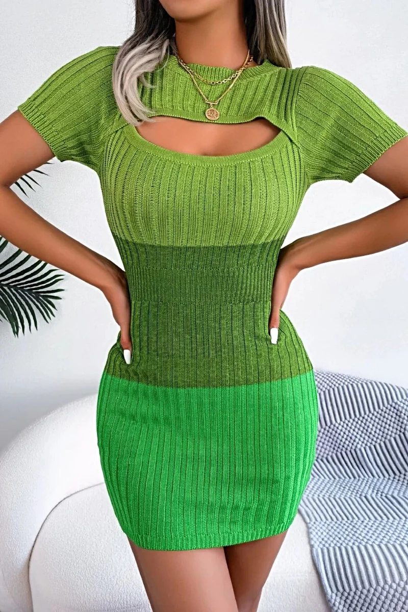 Truijurk met korte mouwen en kleurverloop, uitgesneden details, rekbaar minimodel