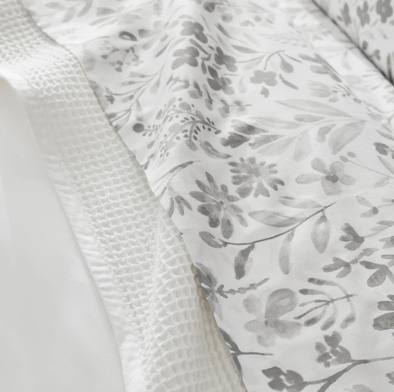 Signature Hemmed Sheet Set - Pewter Botanical