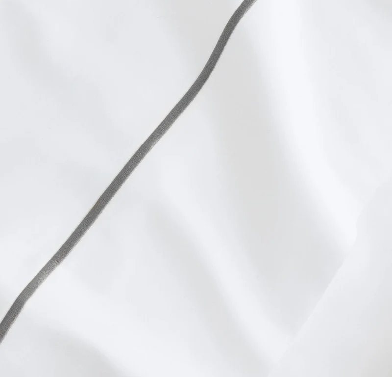 Signature Embellished Sheet Set - White/Stone Embroidered