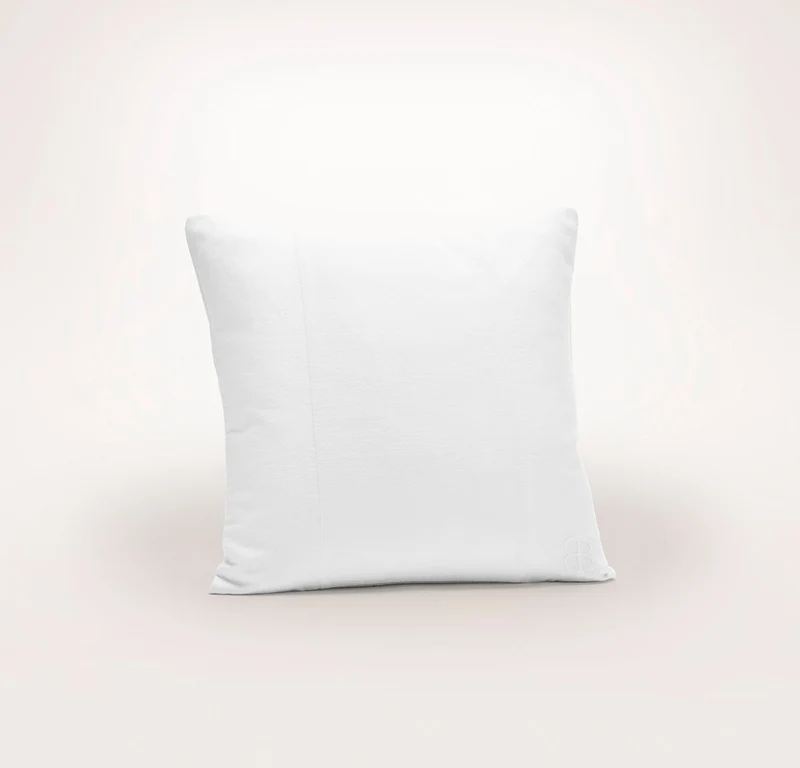 Linen Velvet Paneled Pillow Cover (20x20) - White