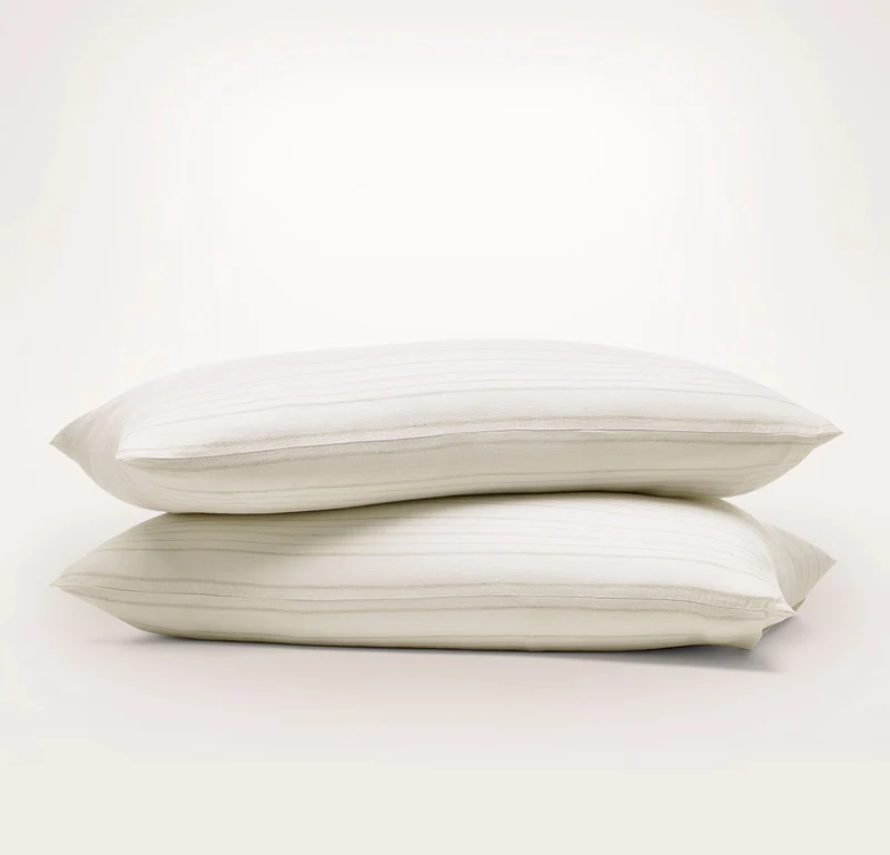 Linen Pillowcase Set - Natural Airy Stripe