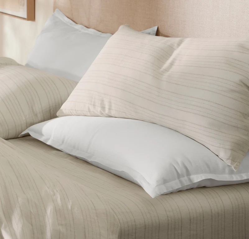 Linen Pillowcase Set - Natural Airy Stripe