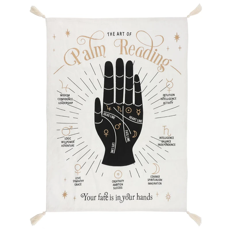 Large Palm Reading Wall Tapestry / Occult Gothic