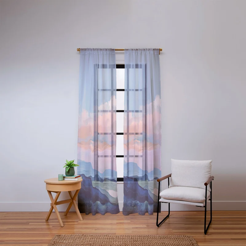 Soft Sky Horizon Window Curtain