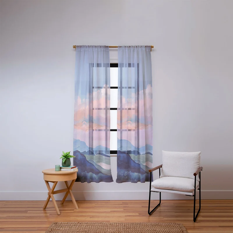 Soft Sky Horizon Window Curtain