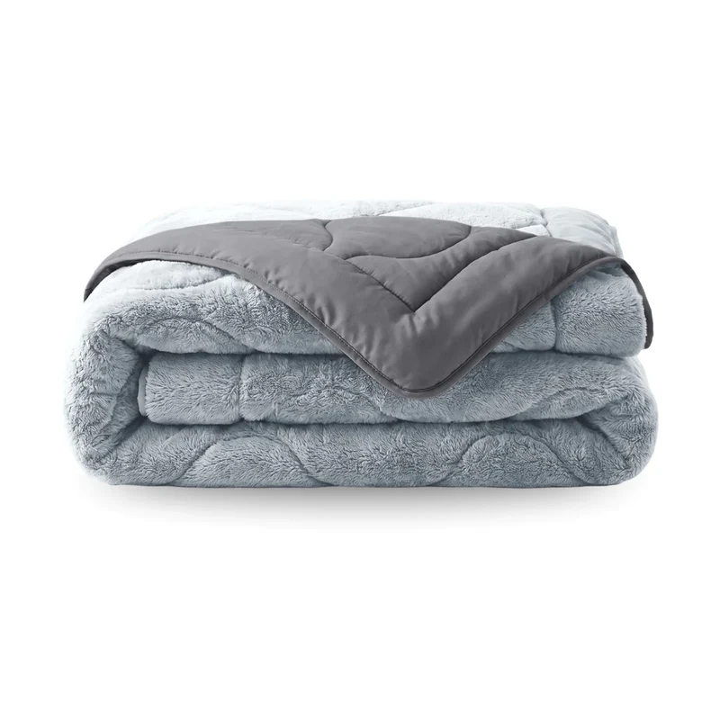 Zelesta Special Teddy Faux Fur Bettdecke - Heidelbeerblau