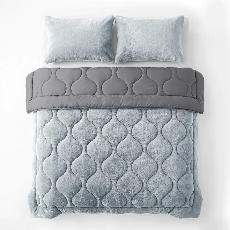 Zelesta Special Teddy Faux Fur Bettdecke - Heidelbeerblau