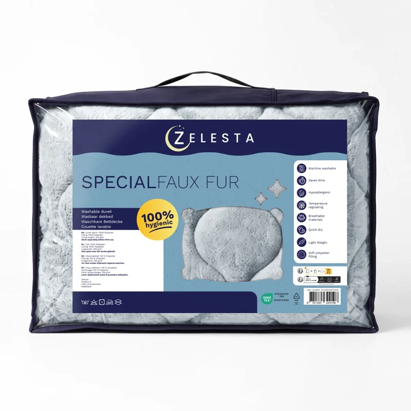 Zelesta Special Teddy Faux Fur Bettdecke - Heidelbeerblau