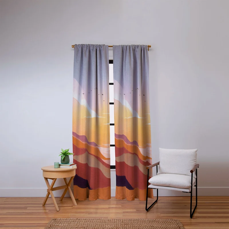 Golden Sunset Window Curtain