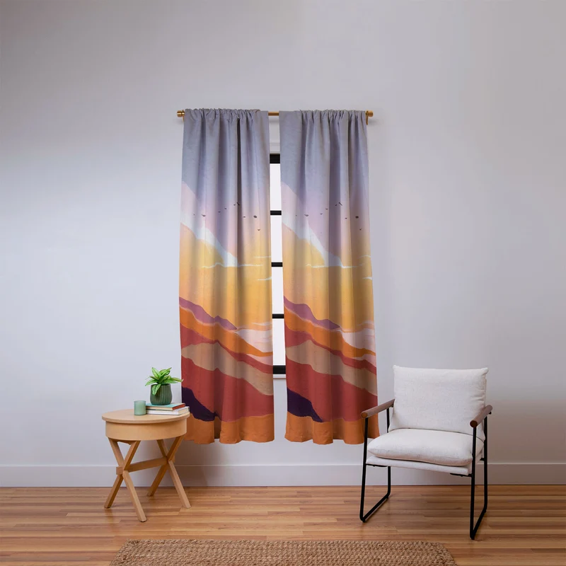 Golden Sunset Window Curtain