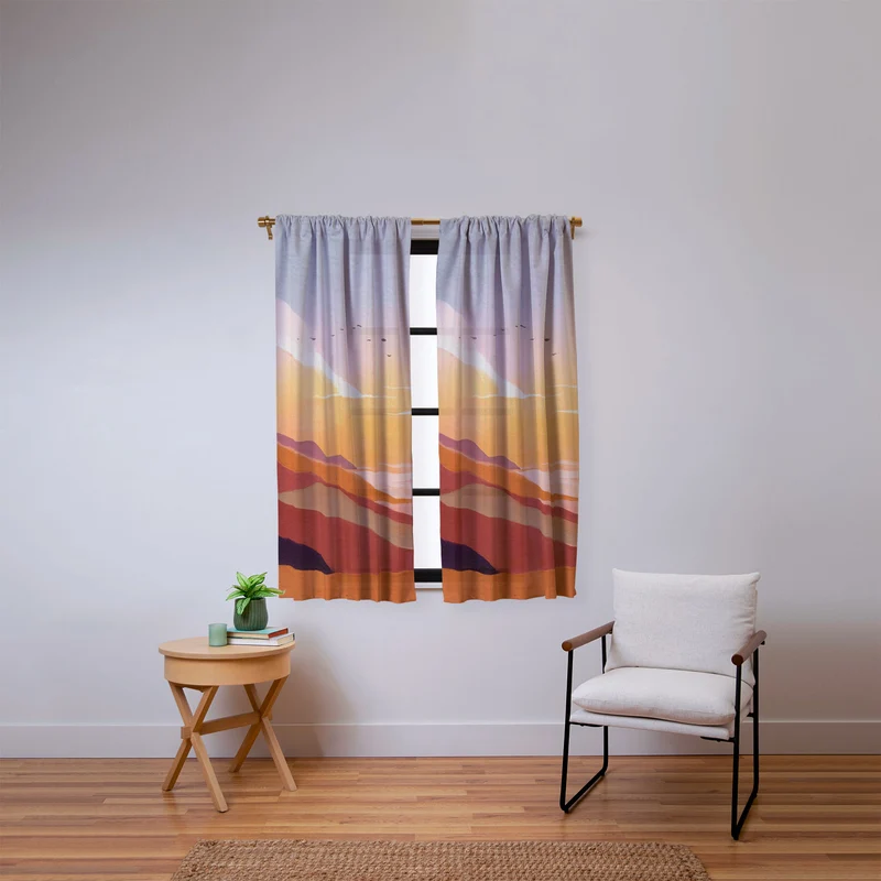 Golden Sunset Window Curtain