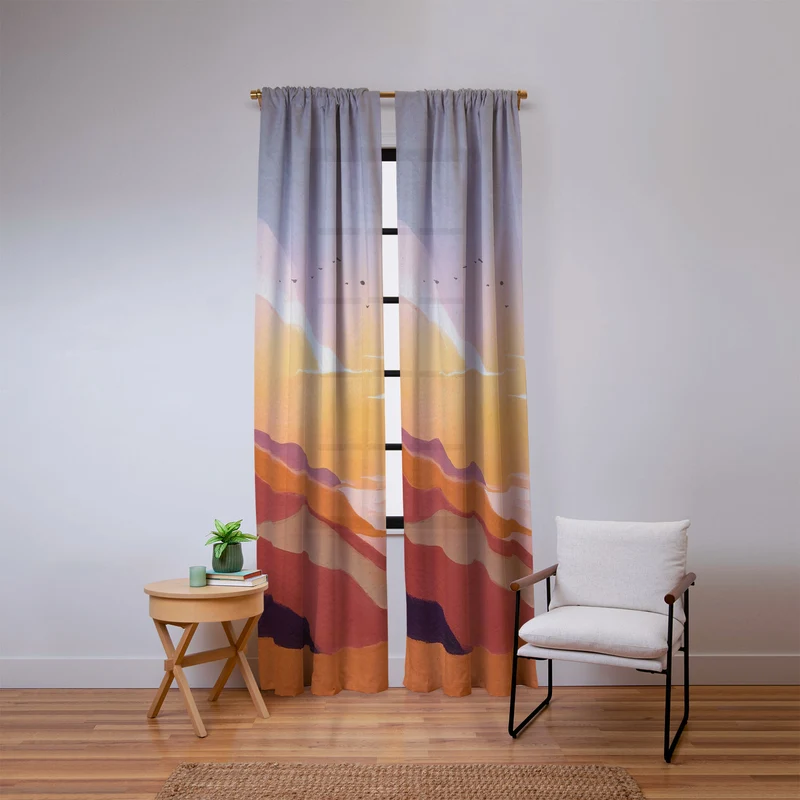 Golden Sunset Window Curtain