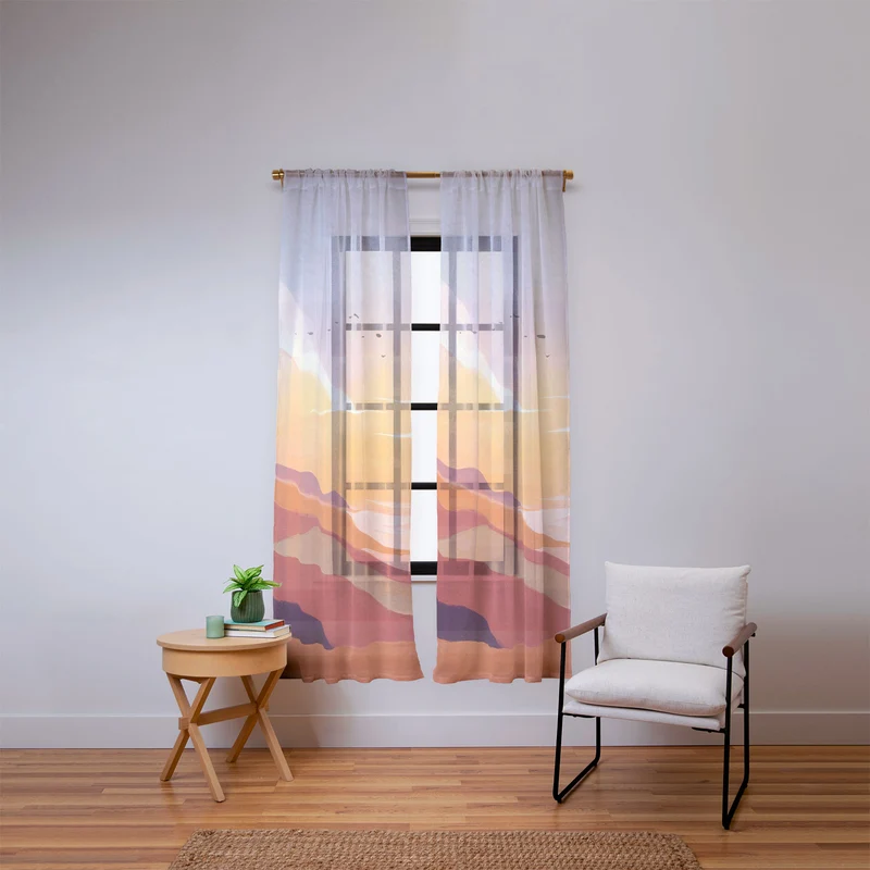 Golden Sunset Window Curtain