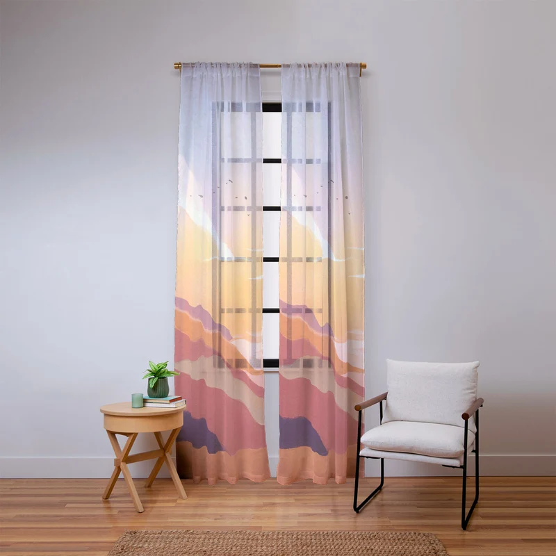 Golden Sunset Window Curtain