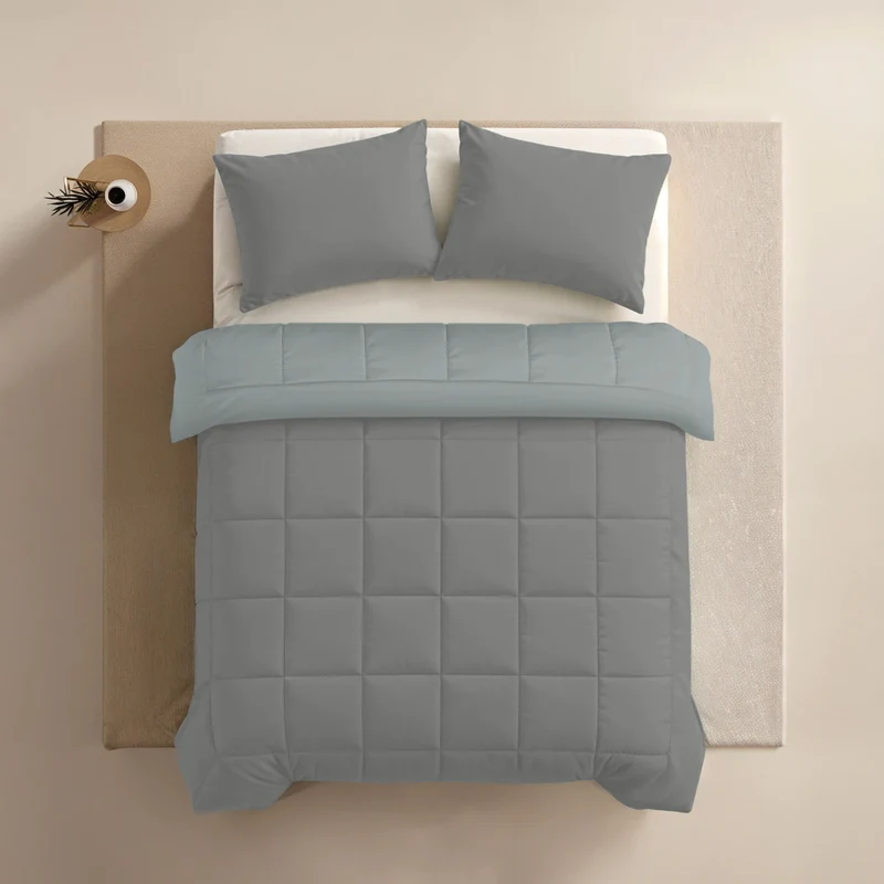 Zelesta Pure Duo Baumwolle Bettdecke - Dunkelgrau & Hellgrau