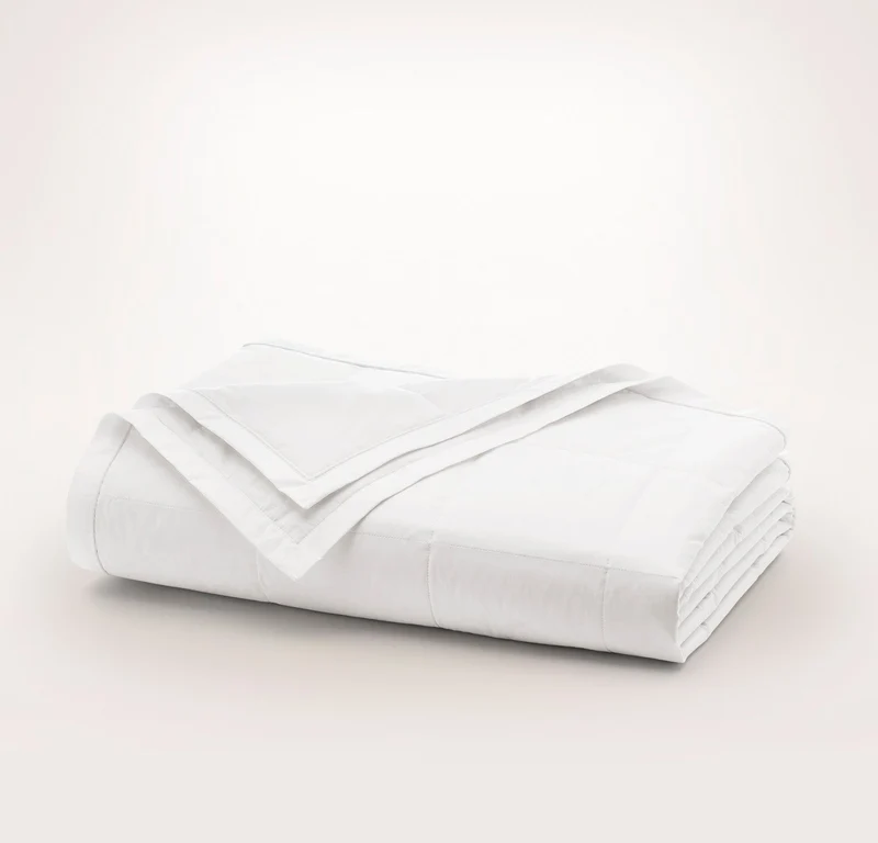 Down Quilted Bed Blanket - White