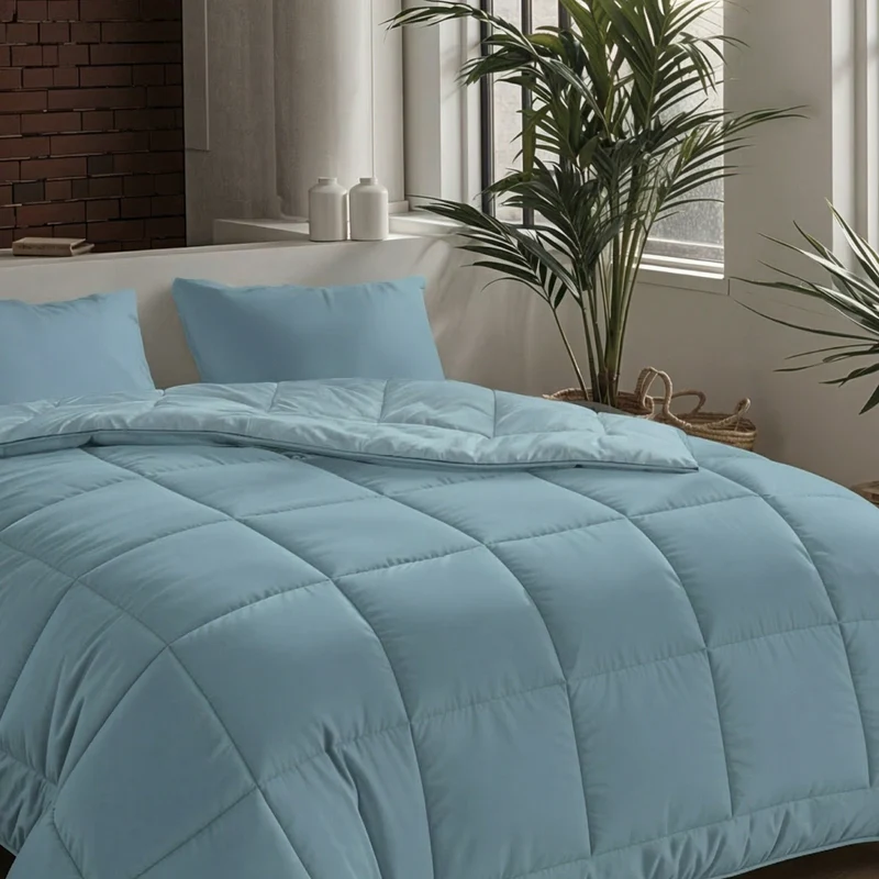 Zelesta Pure Uni Baumwolle Sommerbettdecke - Pastellblau