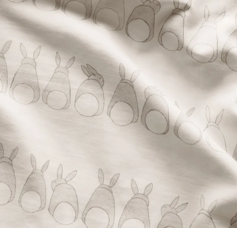 Signature Fitted Crib Sheet - Pewter Cotton Tail