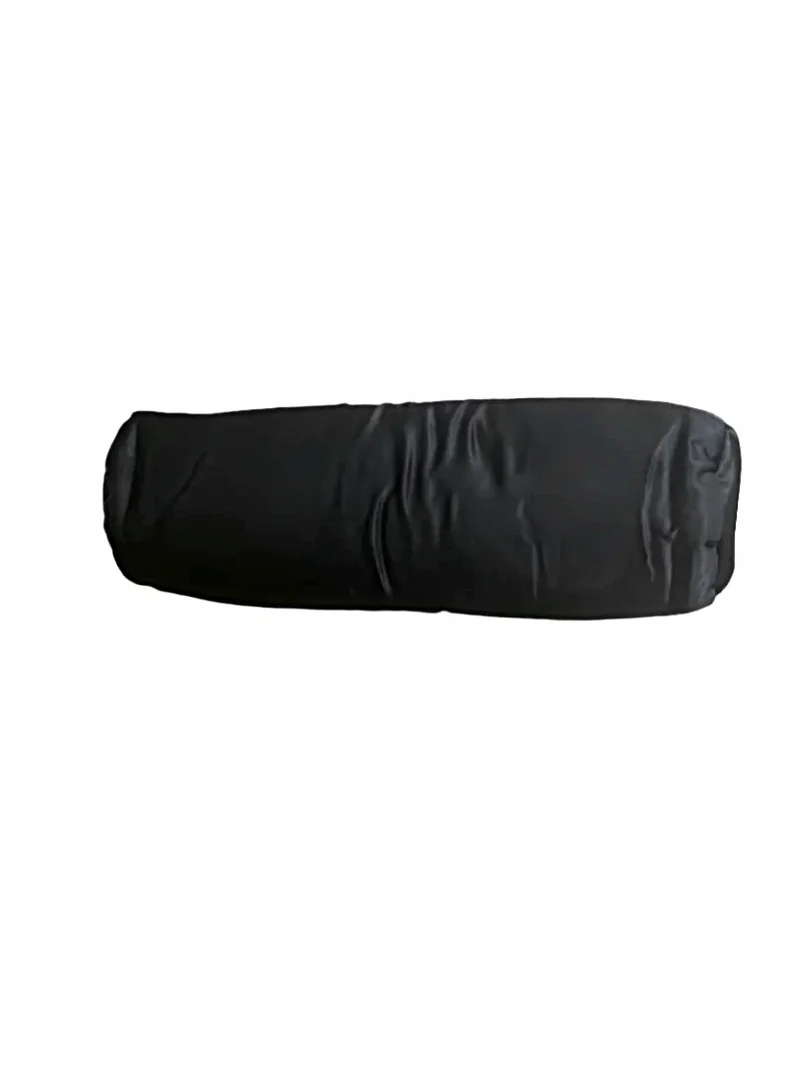 Luxe zwarte satijnen nekrolhoes - licht gewatteerd met onzichtbare rits, 17x10 inch