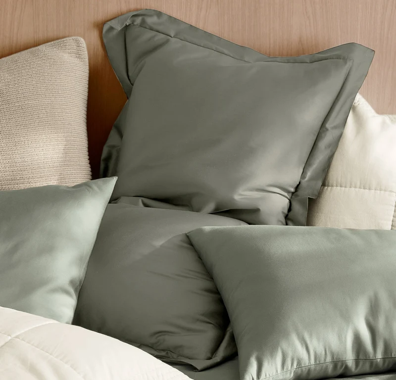 Percale Hemmed Duvet Set - Juniper