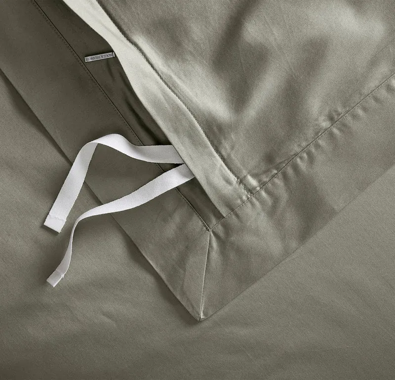 Percale Hemmed Duvet Set - Juniper