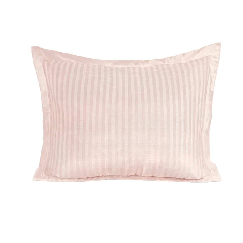 zailistade.comluxe Hotel Stripe Nahtlose Baumwollsatin Kissenbezüge Set von 2 - Rosa