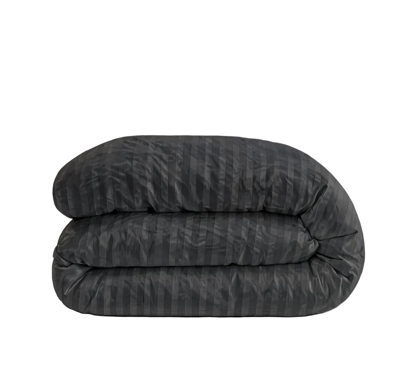 zailistade.comluxe Hotel Stripe Nahtlose Baumwollsatin Bettdecke - Anthrazit