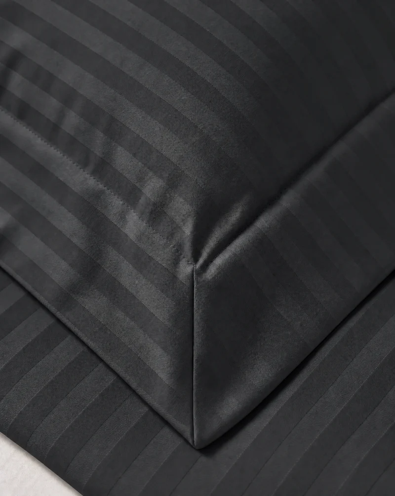 zailistade.comluxe Hotel Stripe Nahtlose Baumwollsatin Bettdecke - Anthrazit