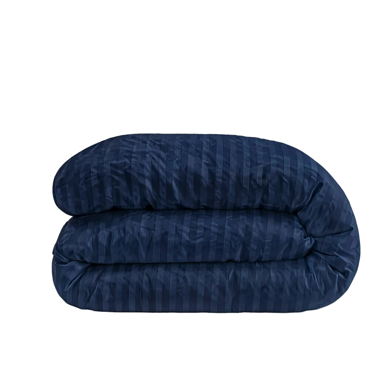 zailistade.comluxe Hotel Stripe Nahtlose Baumwollsatin Bettdecke - Blau
