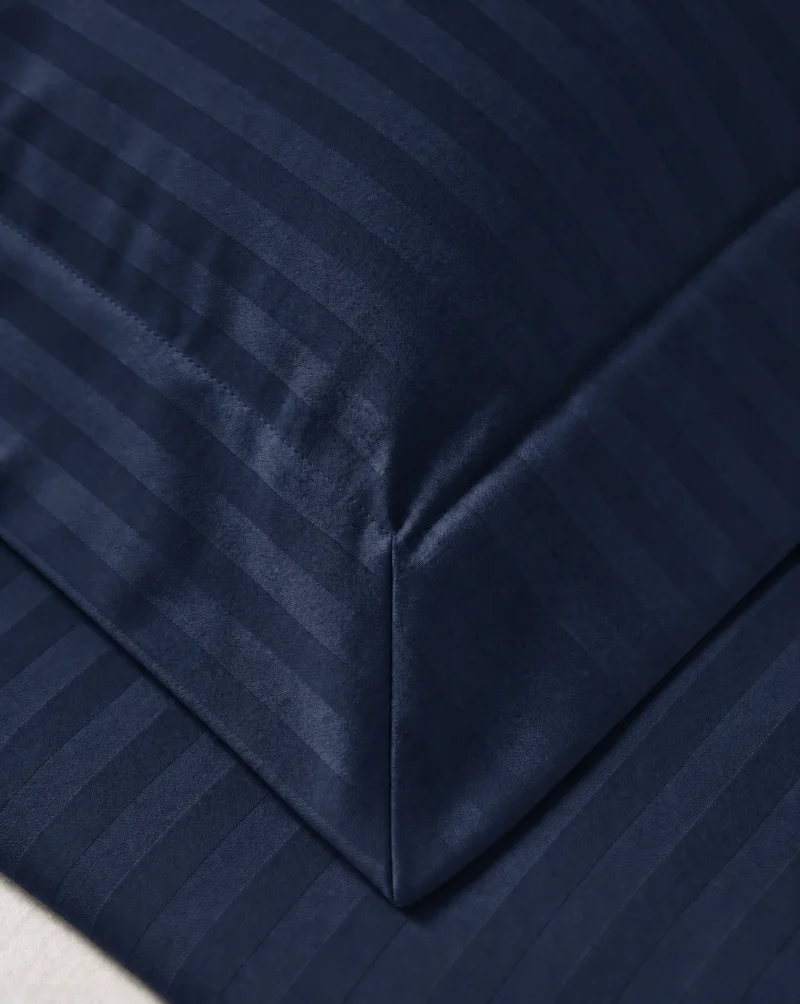 zailistade.comluxe Hotel Stripe Nahtlose Baumwollsatin Bettdecke - Blau