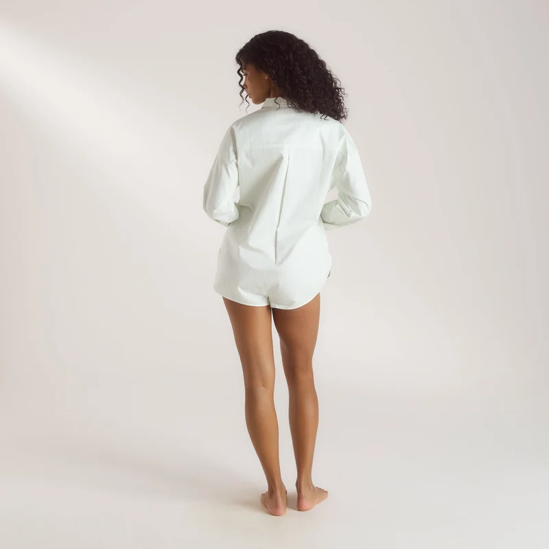 Bloom & Stripe Romper - Saliegroen