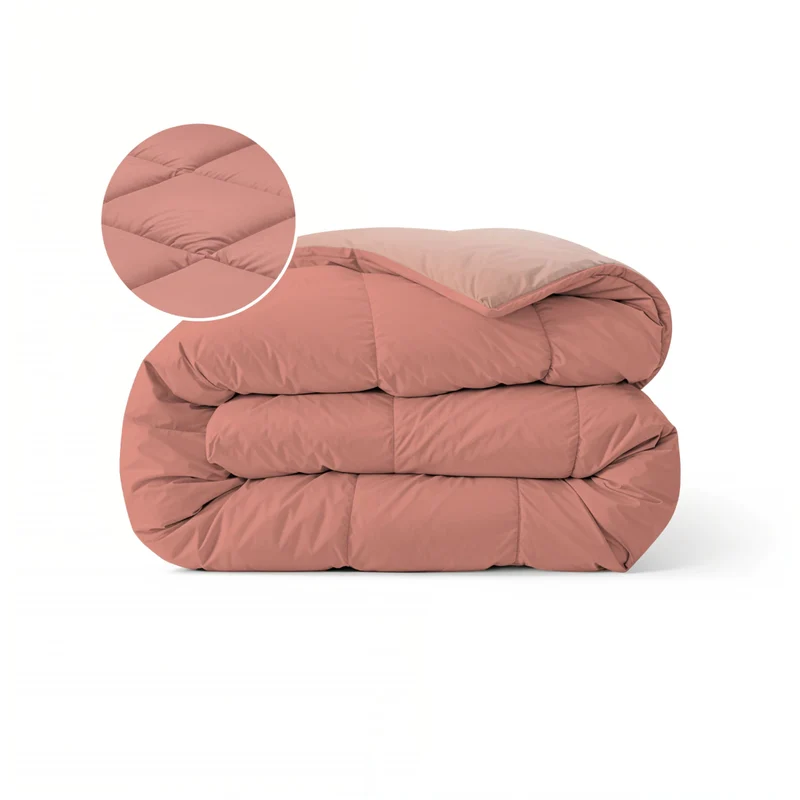 Zelesta Pure Duo Baumwolle Bettdecke - Terrakottarosa & Erdrosa