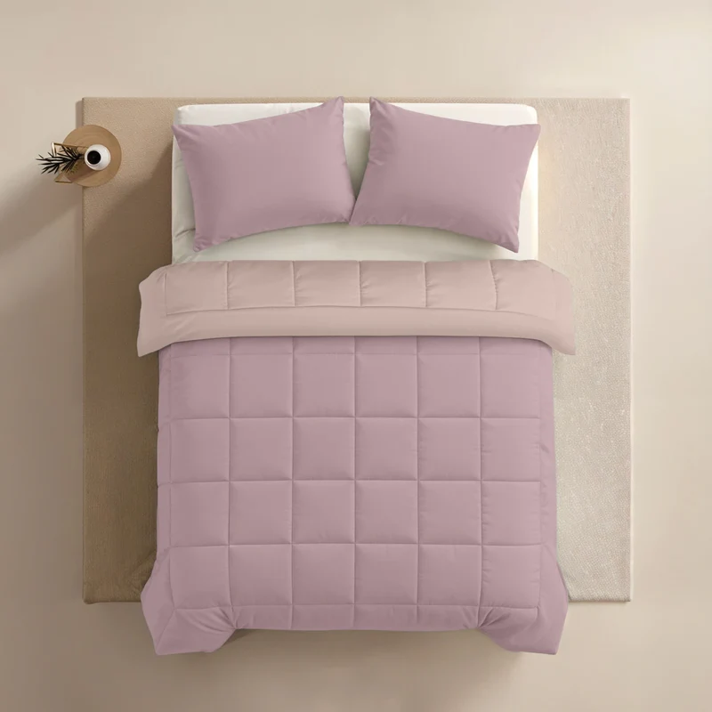 Zelesta Pure Duo Baumwolle Sommerbettdecke - Zartes Lila & Zartrosa