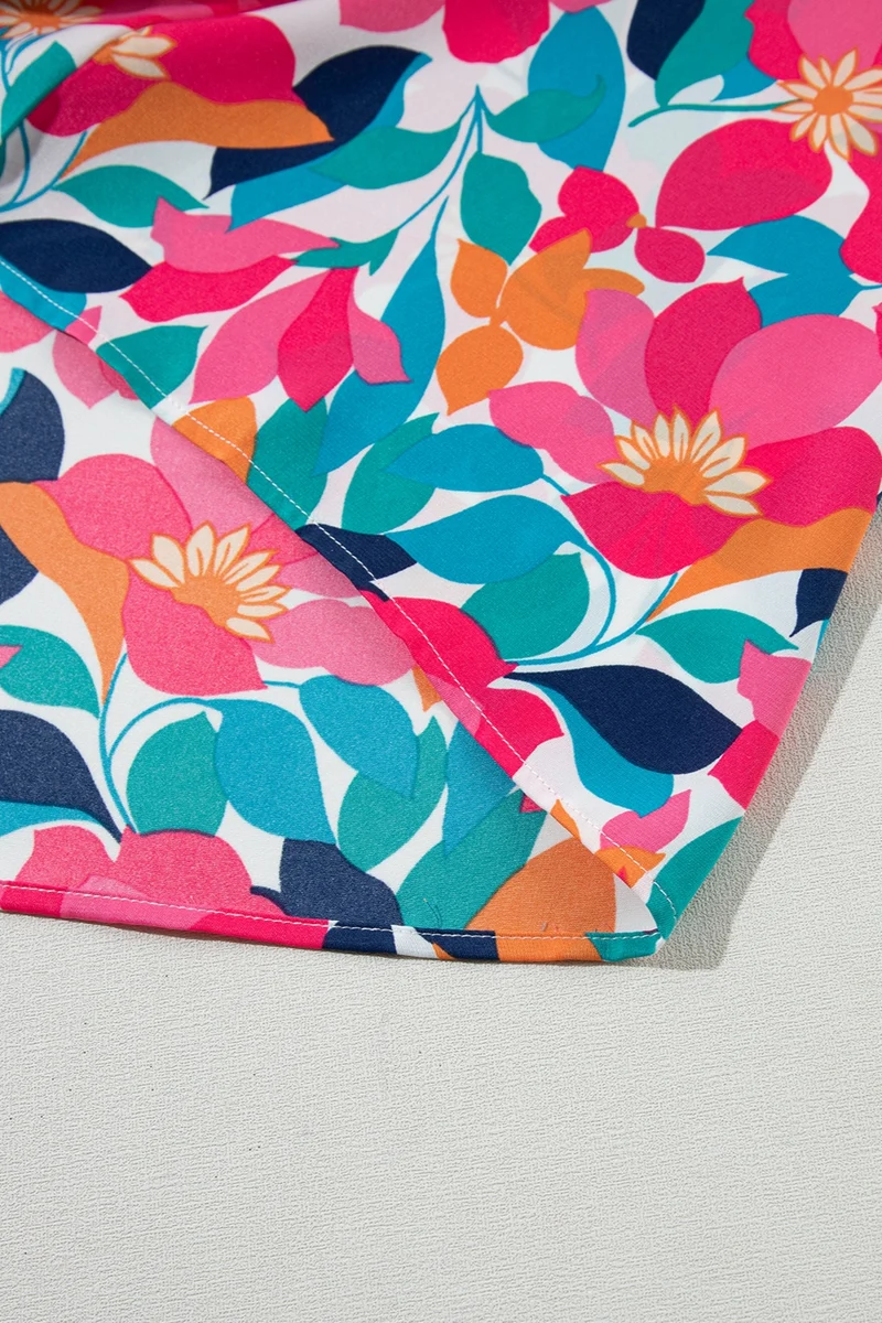 Bedrukte V-hals maxi cami-jurk