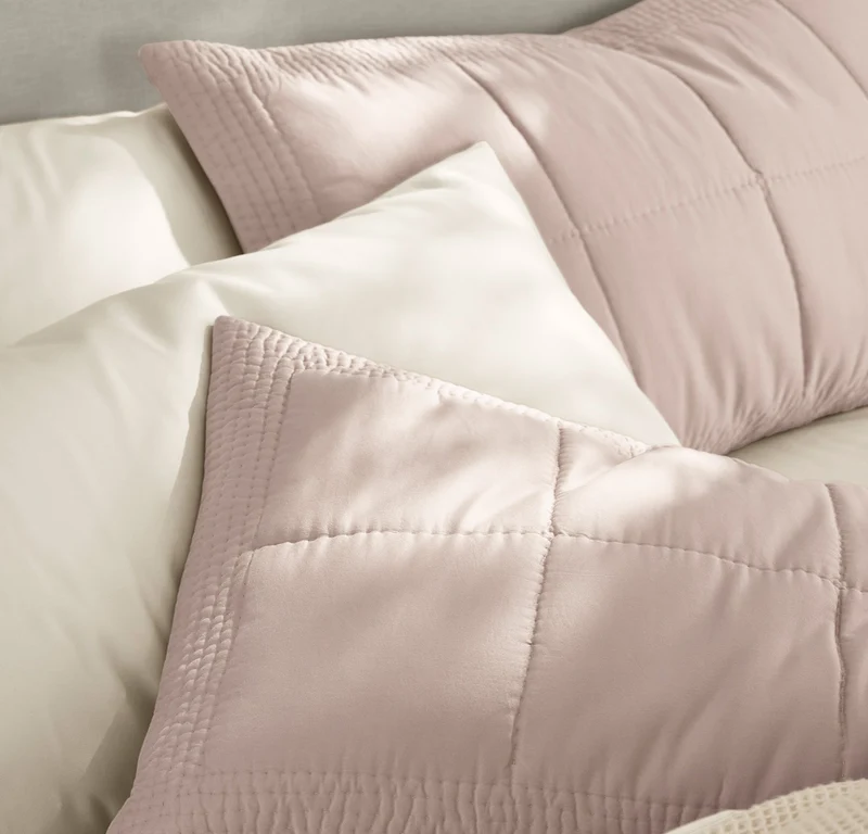 Signature Handstitched Quilted Sham - Dusty Rose
