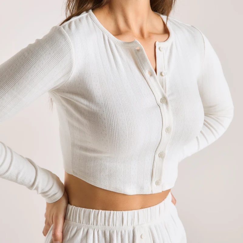 Pointelle Vest - Crème