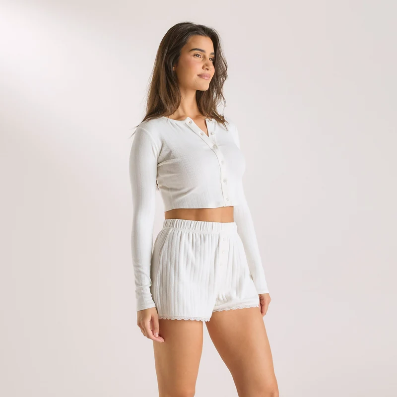 Pointelle Vest - Crème