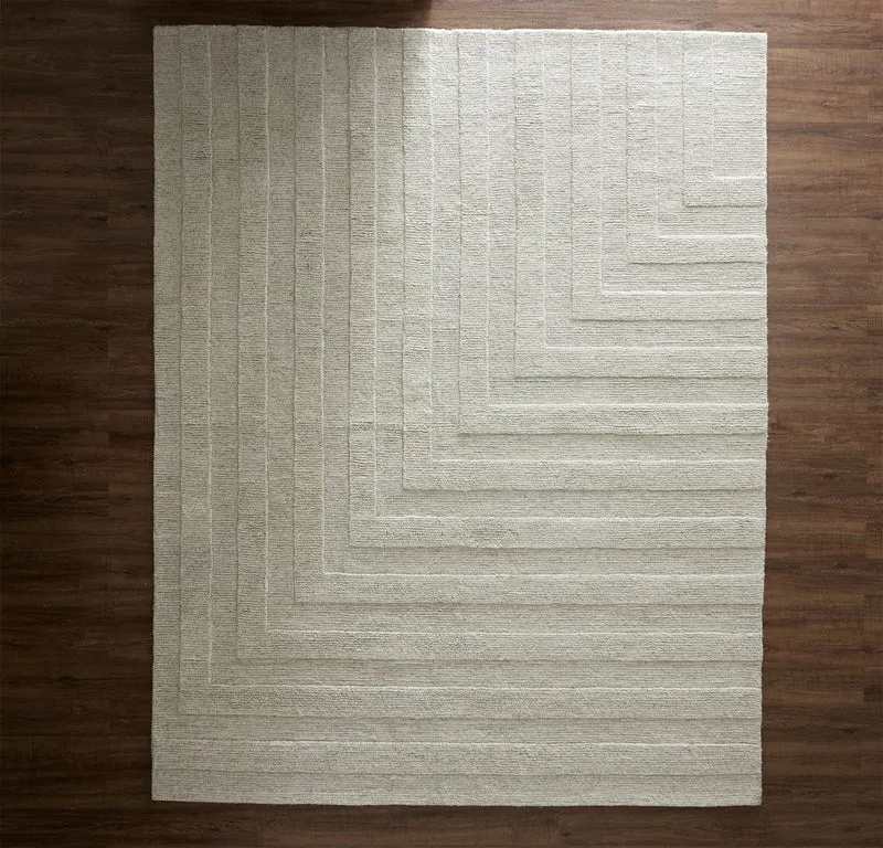 Modern Framed Rug - Heathered Natural
