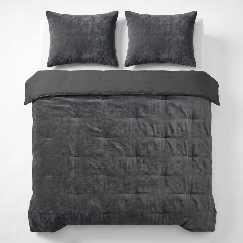 Zelesta Special Jersey Chenille Kissenbezüge Set von 2 - Warmes Grau