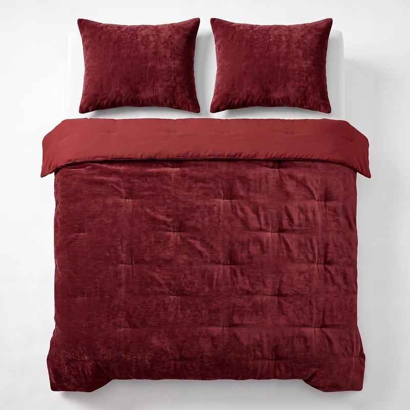 Zelesta Special Jersey Chenille Bettdecke - Barockrot