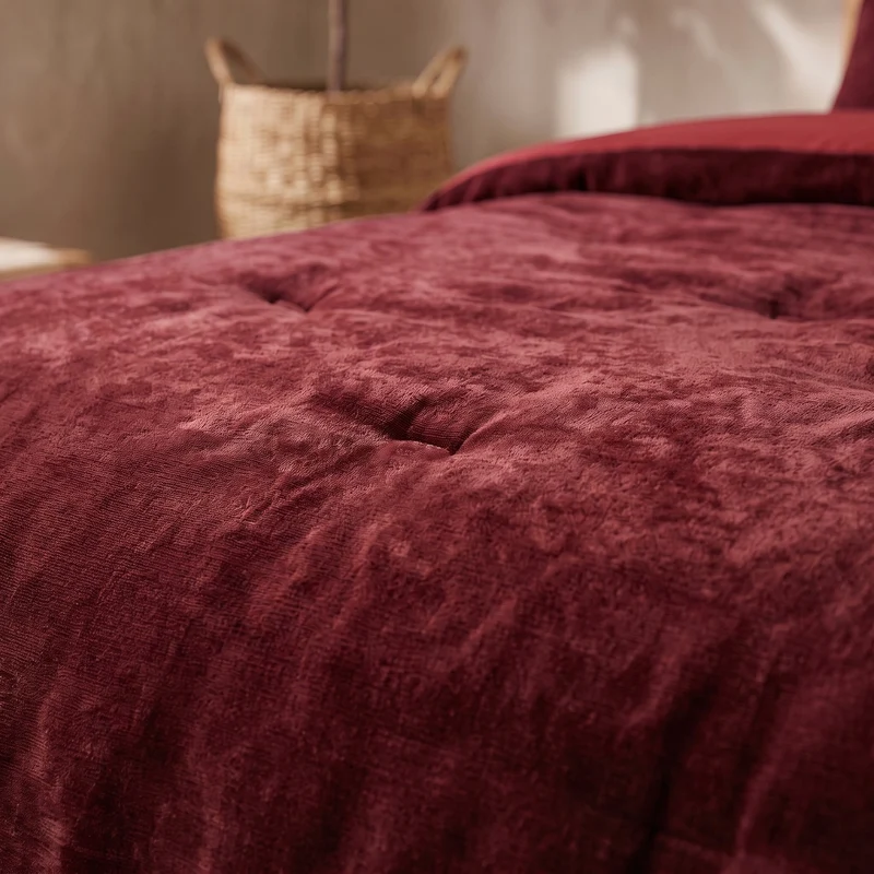 Zelesta Special Jersey Chenille Bettdecke - Barockrot