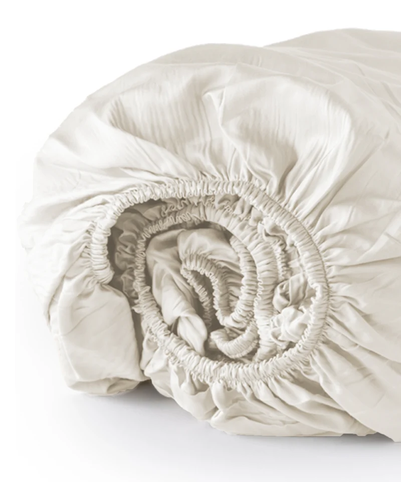 Spannbettlaken Ägyptische Baumwolle Satin 400TC | Cream
