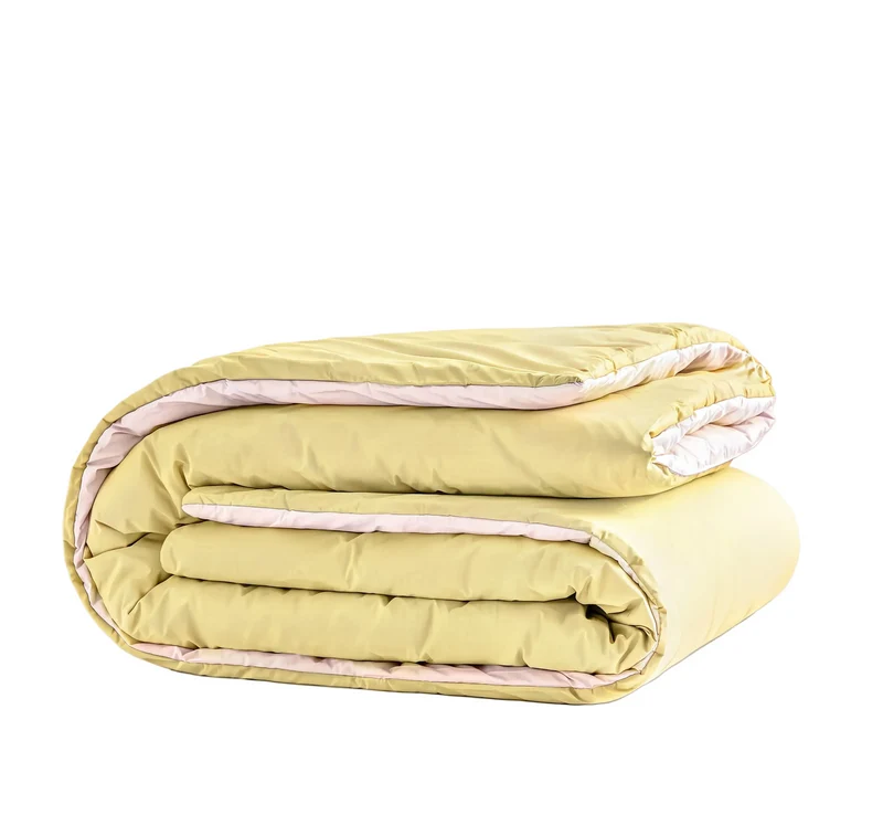 Zelesta Pure Duo Nahtlose Baumwolle Bettdecke - Rosa & Gelb