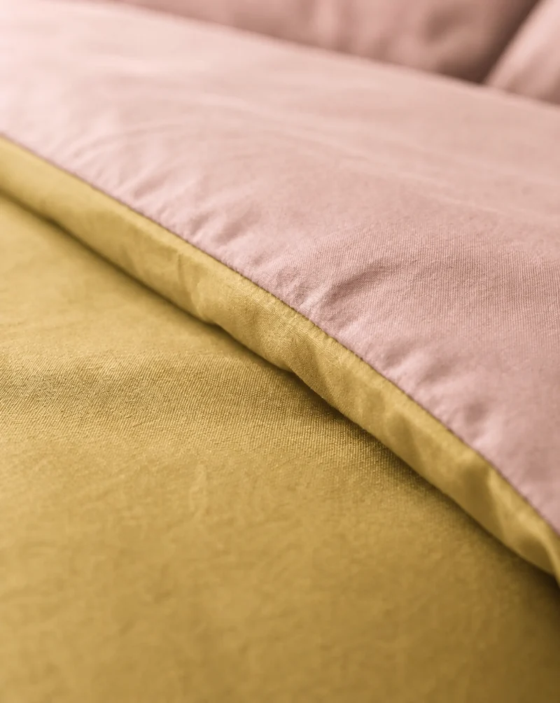 Zelesta Pure Duo Nahtlose Baumwolle Bettdecke - Rosa & Gelb