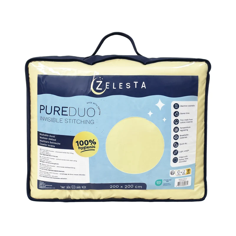 Zelesta Pure Duo Nahtlose Baumwolle Bettdecke - Rosa & Gelb