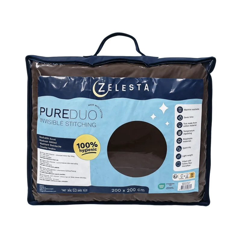 Zelesta Pure Duo Nahtlose Baumwolle Bettdecke - Schwarz & Anthrazit