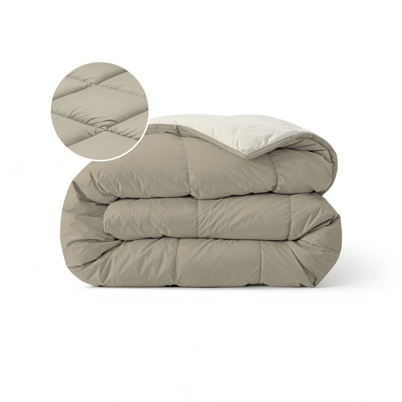 Zelesta Pure Duo Baumwolle Bettdecke - Warmgrau & Cremeweiß